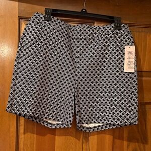 Nanette Lepore Black and White Patterned Women Shorts
